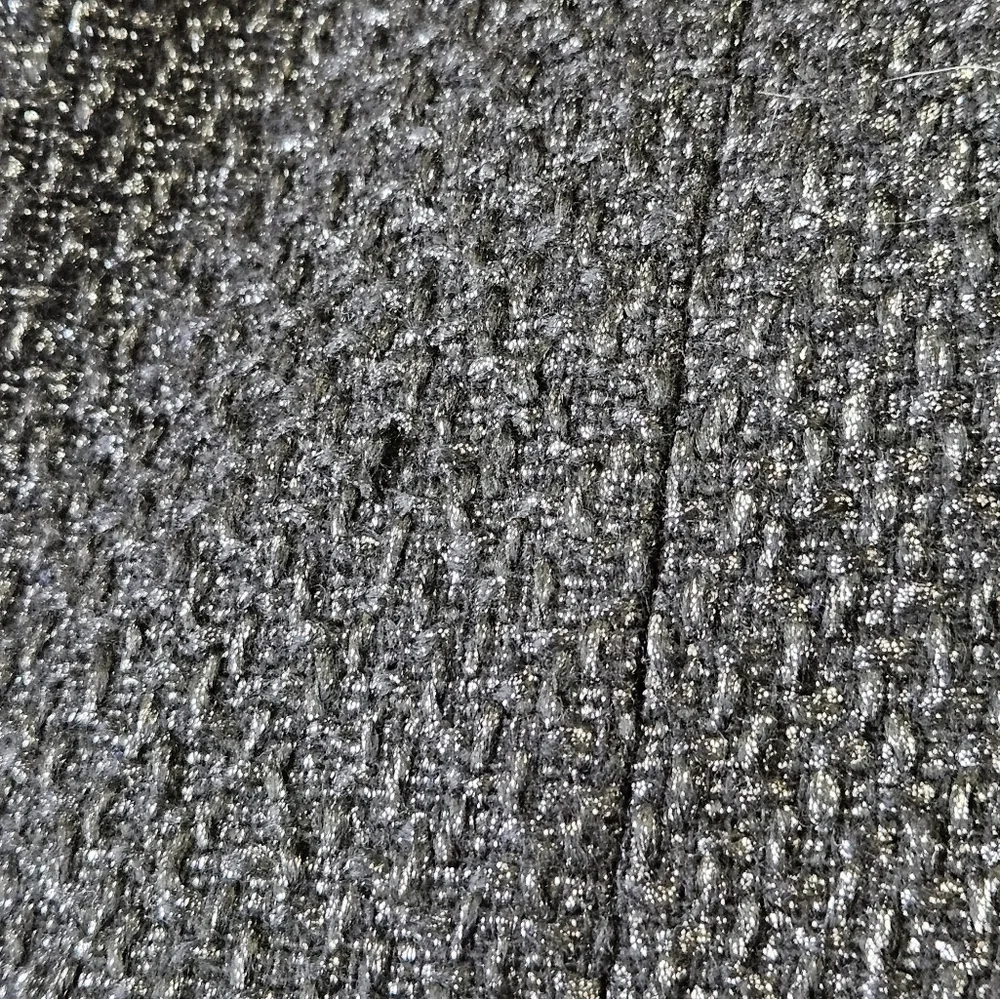 VTG Bebe Metallic Silver Tweed Faux Leather Panel Zip Sheath Dress Size 6 y2k ​ - Picture 8 of 10